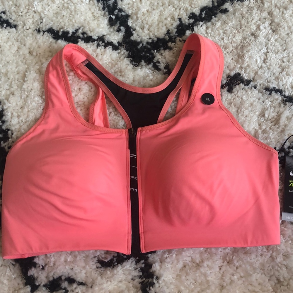 NWT Nike pro zip medium support sport bra